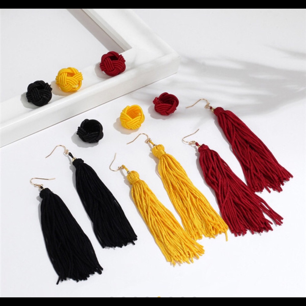 Duo tassel earrings 2 in 1 - Picture 5 of 8